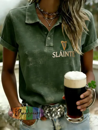 Women’s Retro St. Patrick’s Day Casual Short-Sleeve T-Shirt