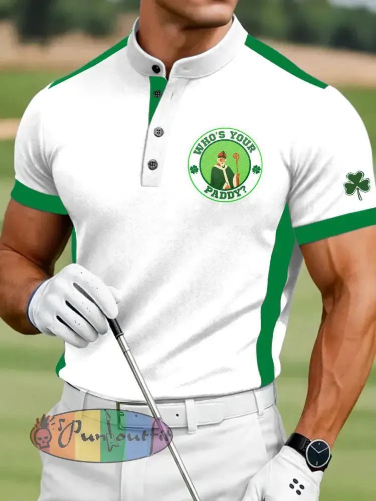 Men’s Retro St. Patrick’s Day Print Casual Polo Shirt