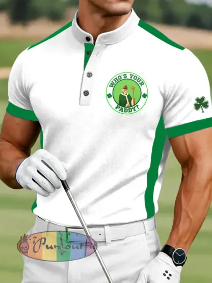 Men’s Retro St. Patrick’s Day Print Casual Polo Shirt