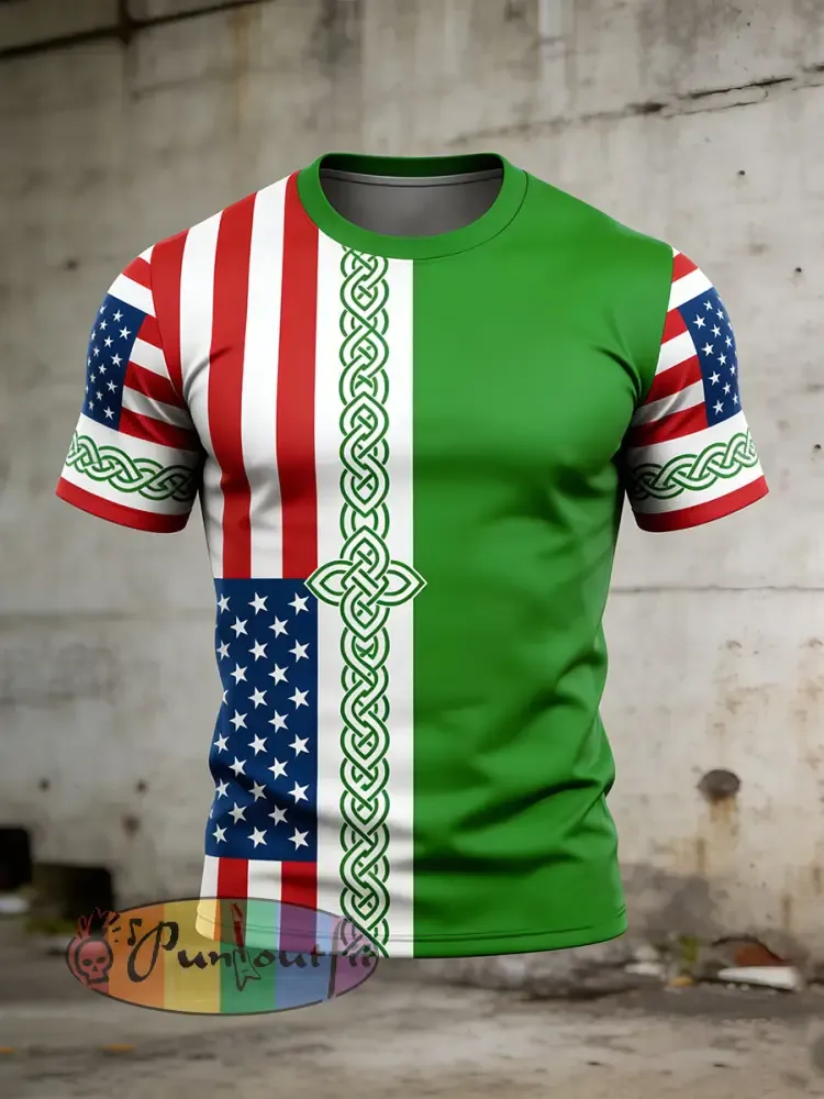 Men’s Retro St. Patrick’s Day Print Casual T-shirt