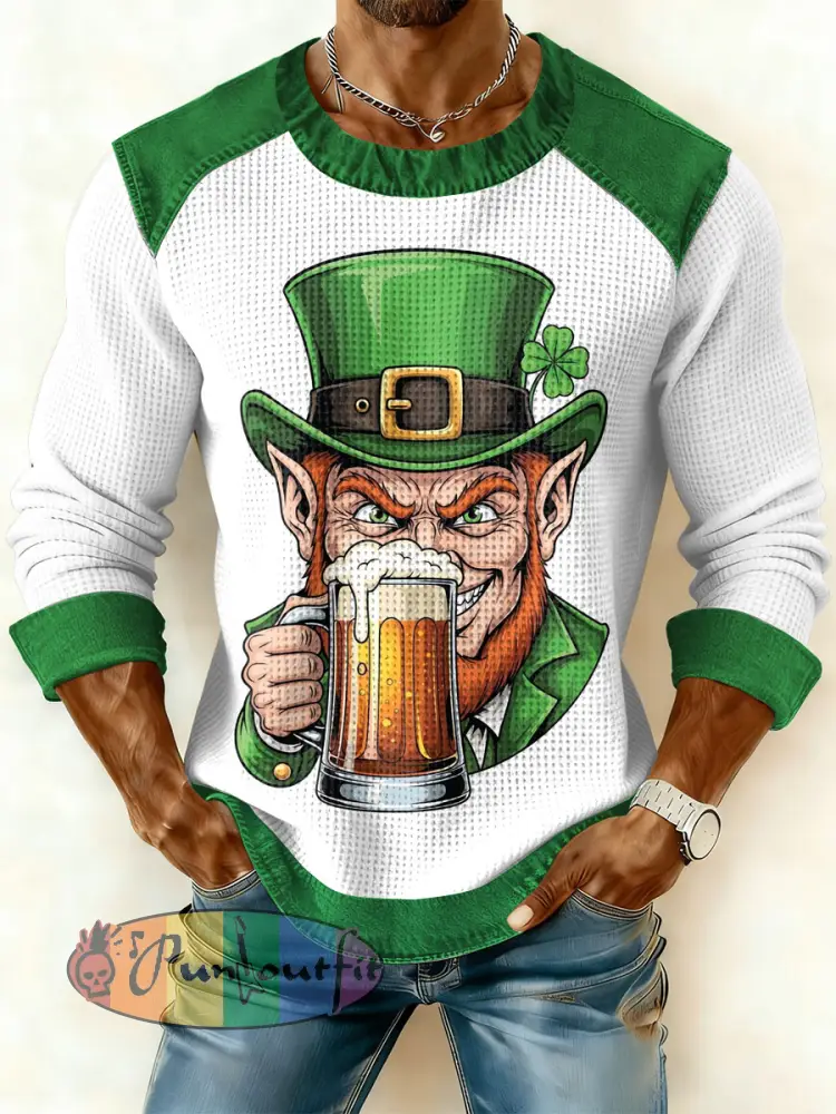 Men’s Retro St. Patrick’s Day Print Casual Sweatshirt