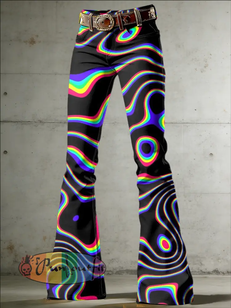 Women’s Psychedelic Art Print Flared Trousers