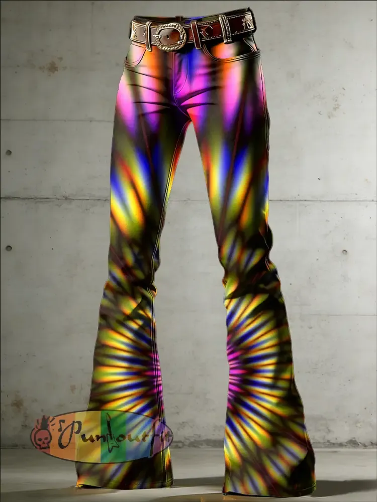 Women’s Psychedelic Art Print Flared Trousers