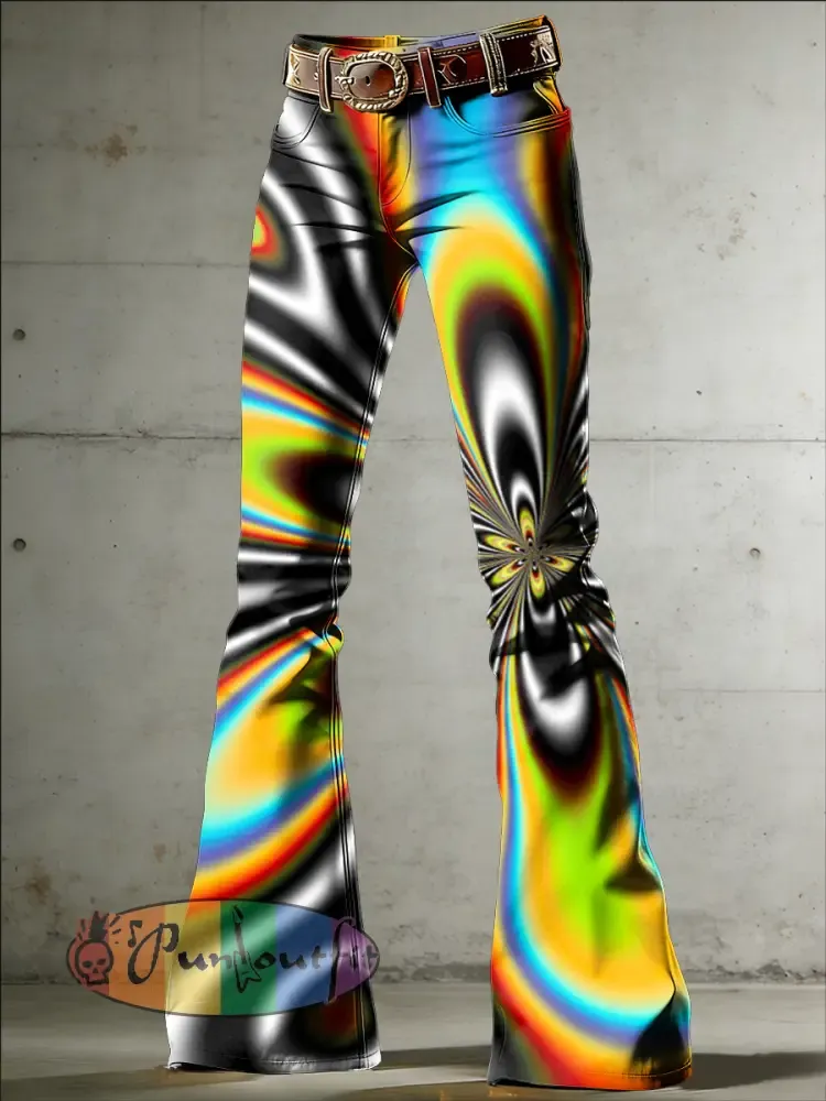 Women’s Psychedelic Art Print Flared Trousers