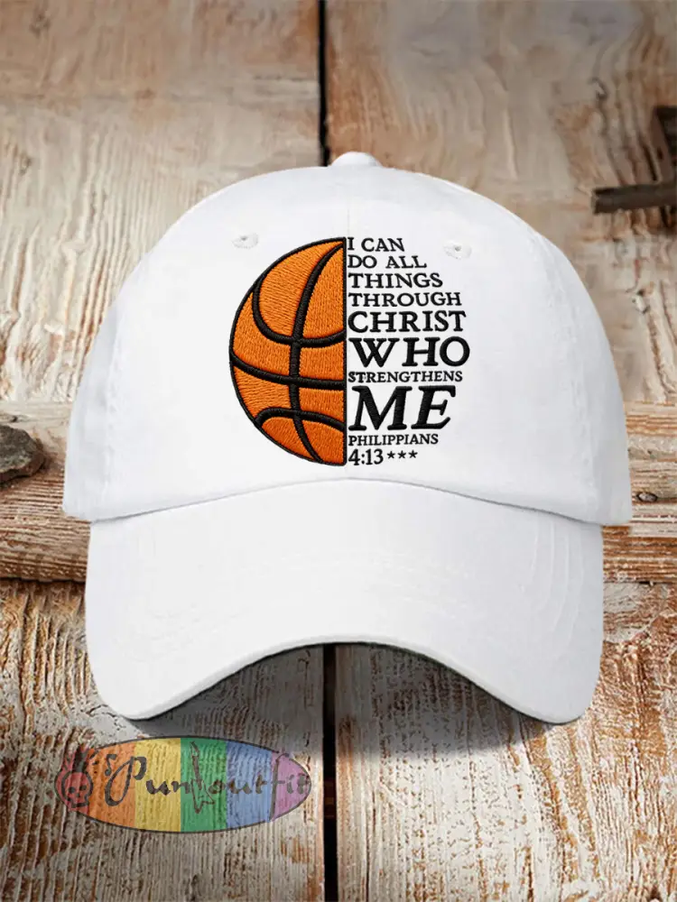 Unisex I Can Do All Things Through Christ Basketball Print Basketball Lovers Gameday Print Hat