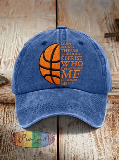 Unisex I Can Do All Things Through Christ Basketball Print Basketball Lovers Gameday Print Hat