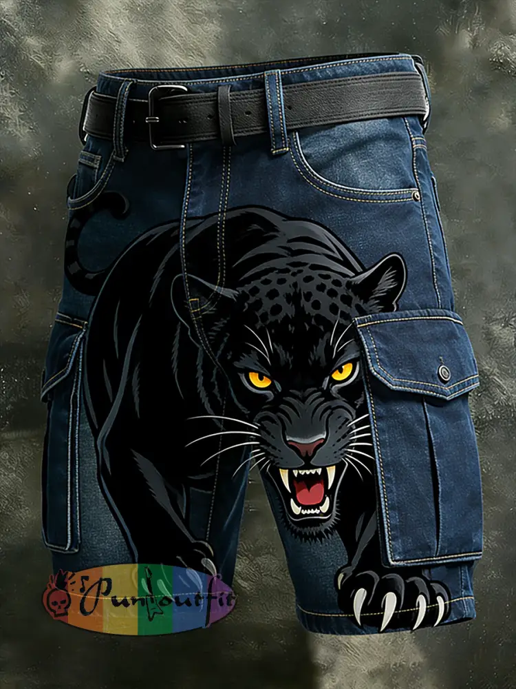 Men’s Retro Vacation Business Art Print Casual Shorts