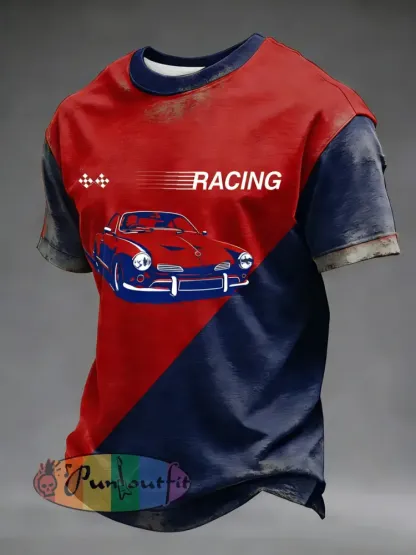 Men’s Retro racing oil Printed T-shirt