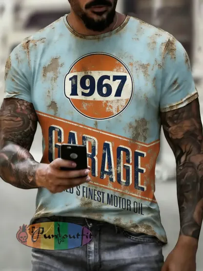 Men’s Vintage 1967 Garage Motor Oil Printed T-shirt