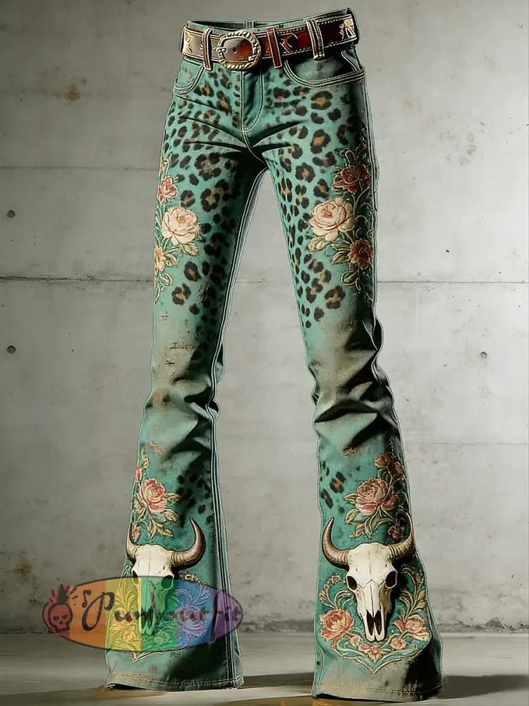 Women’s West Art Print Flared Trousers