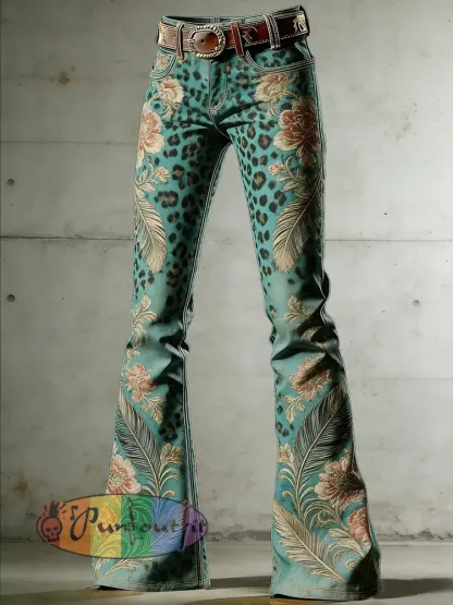 Women’s West Art Print Flared Trousers