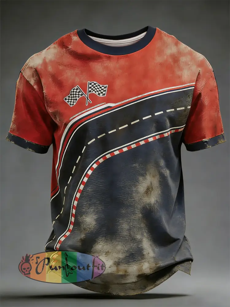 Men’s Retro racing oil Printed T-shirt