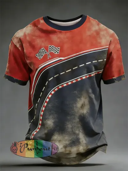 Men’s Retro racing oil Printed T-shirt