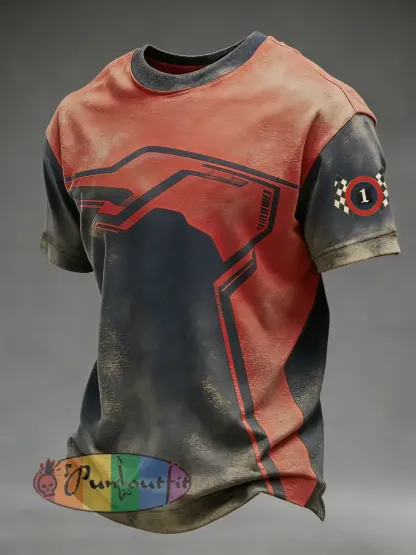 Men’s Retro racing oil Printed T-shirt