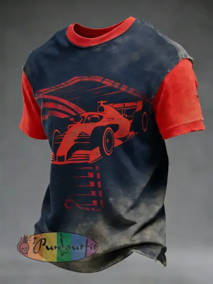 Men’s Retro racing oil Printed T-shirt