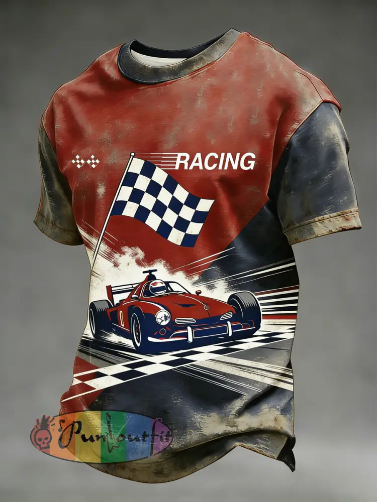 Men’s Retro racing oil Printed T-shirt