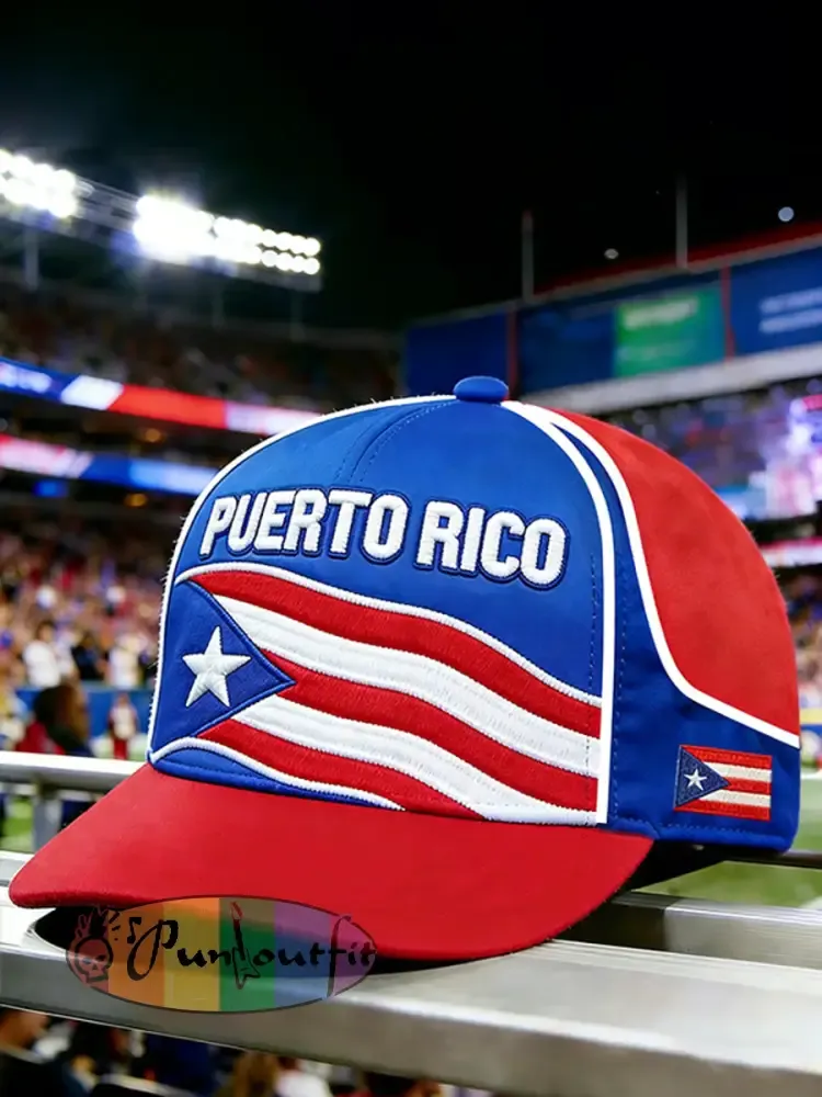 Unisex Puerto Rico Baseball Print Hat