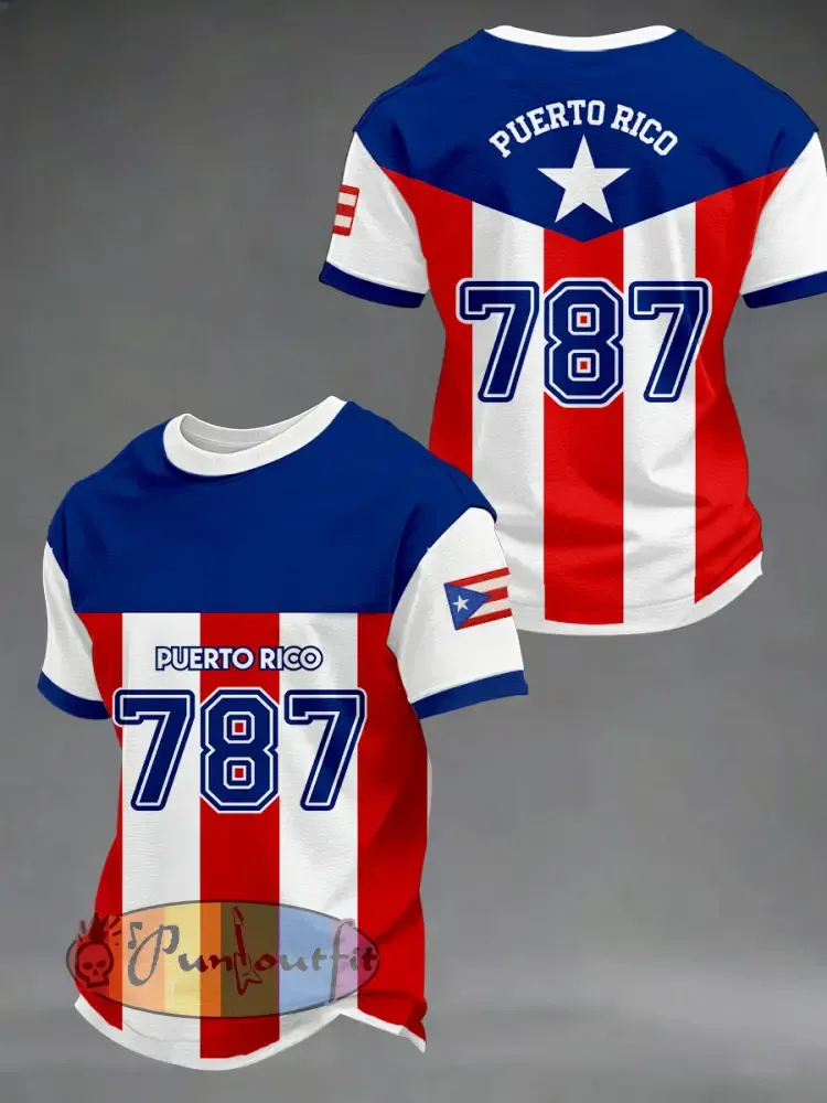 Men’s Puerto Rico Baseball Short Sleeves T-shirt