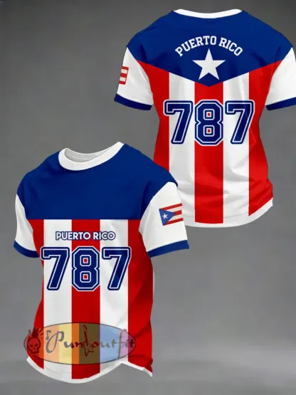 Men’s Puerto Rico Baseball Short Sleeves T-shirt