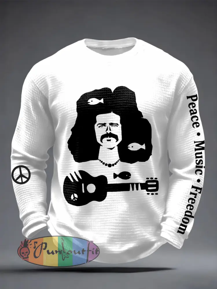 Men’s Country Joe Hippie Music Waffle Long Sleeve T-Shirt