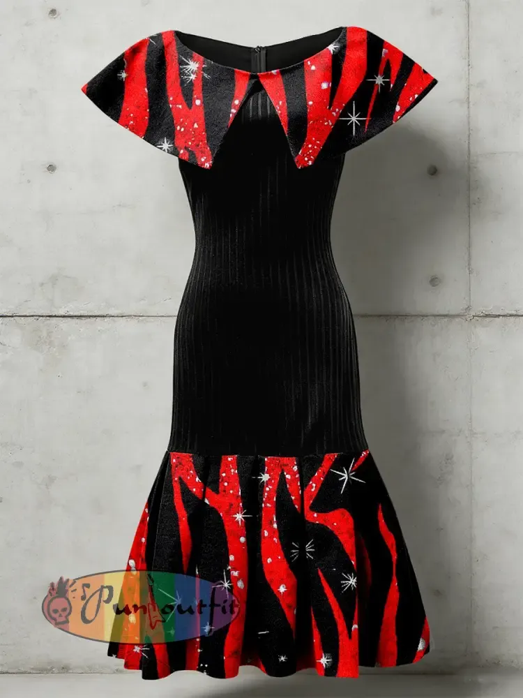 Women’s Psychedelic Flowers Art Printed Sleeveless Pleated Dress