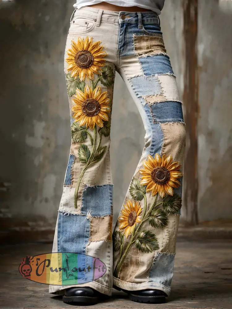 Women’s Retro VacationStyle Trousers With Artistic Print
