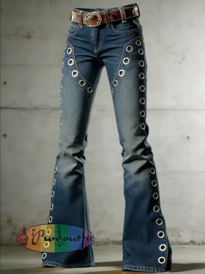 Women’s Art Print Flared Trousers