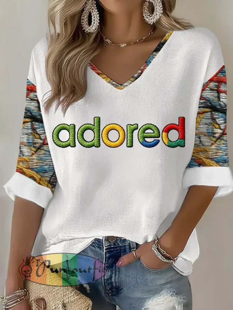 Women’s Lemon Roses Music Lover Printed Waffle T-shirt