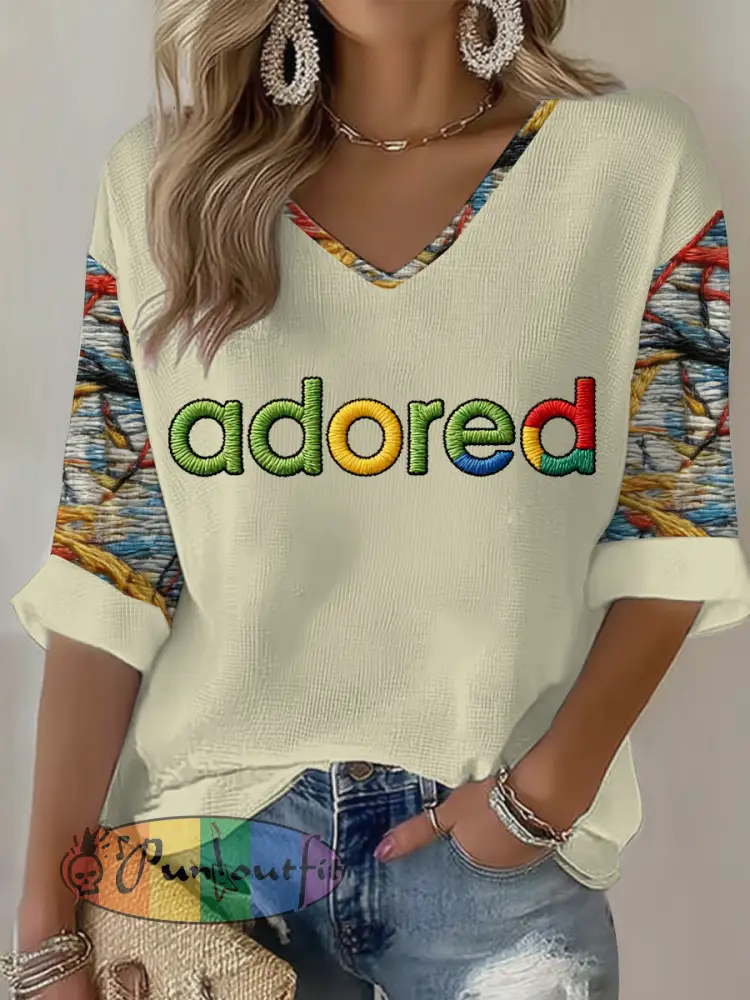 Women’s Lemon Roses Music Lover Printed Waffle T-shirt