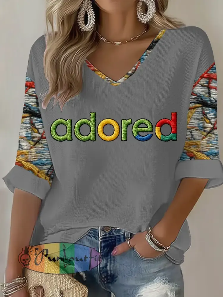 Women’s Lemon Roses Music Lover Printed Waffle T-shirt