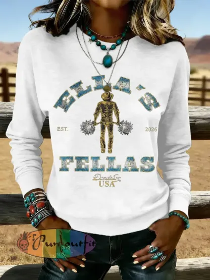 Women’s Vintage Ella’s Fellas Print Country Music Inspired Sweatshirt