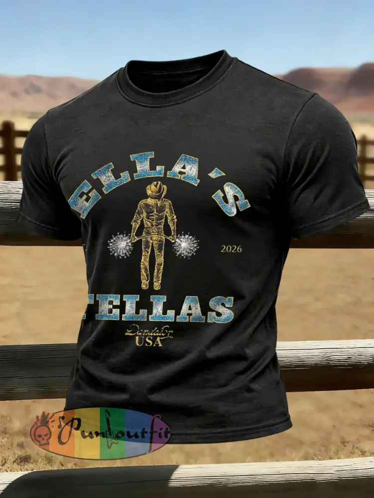 Men’s Vintage Ella’s Fellas Print Country Music Inspired T-Shirt