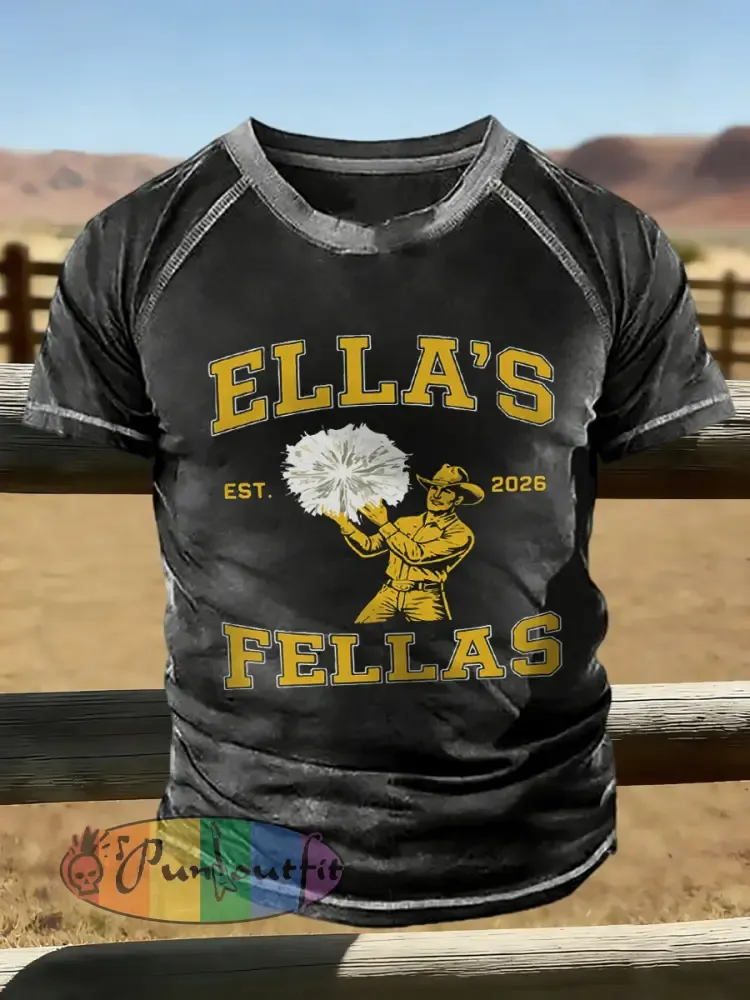 Men’s Vintage Ella’s Fellas Print Country Music Inspired T-Shirt