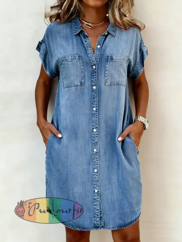 Women’s Casual Elegant Mid-Length Denim Dress