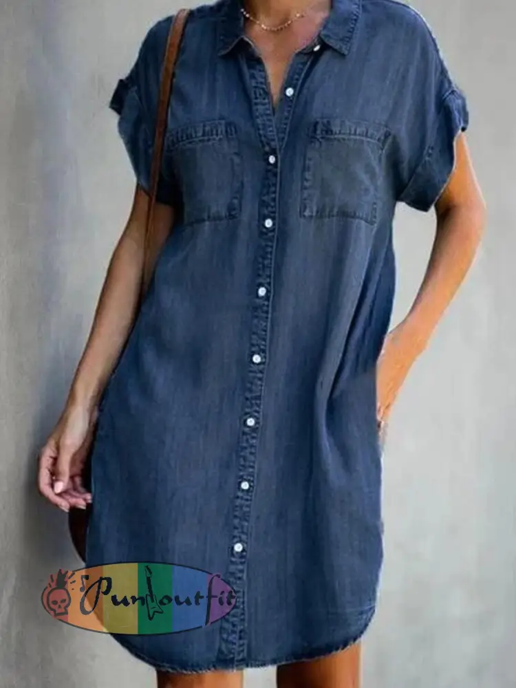 Women’s Casual Elegant Mid-Length Denim Dress