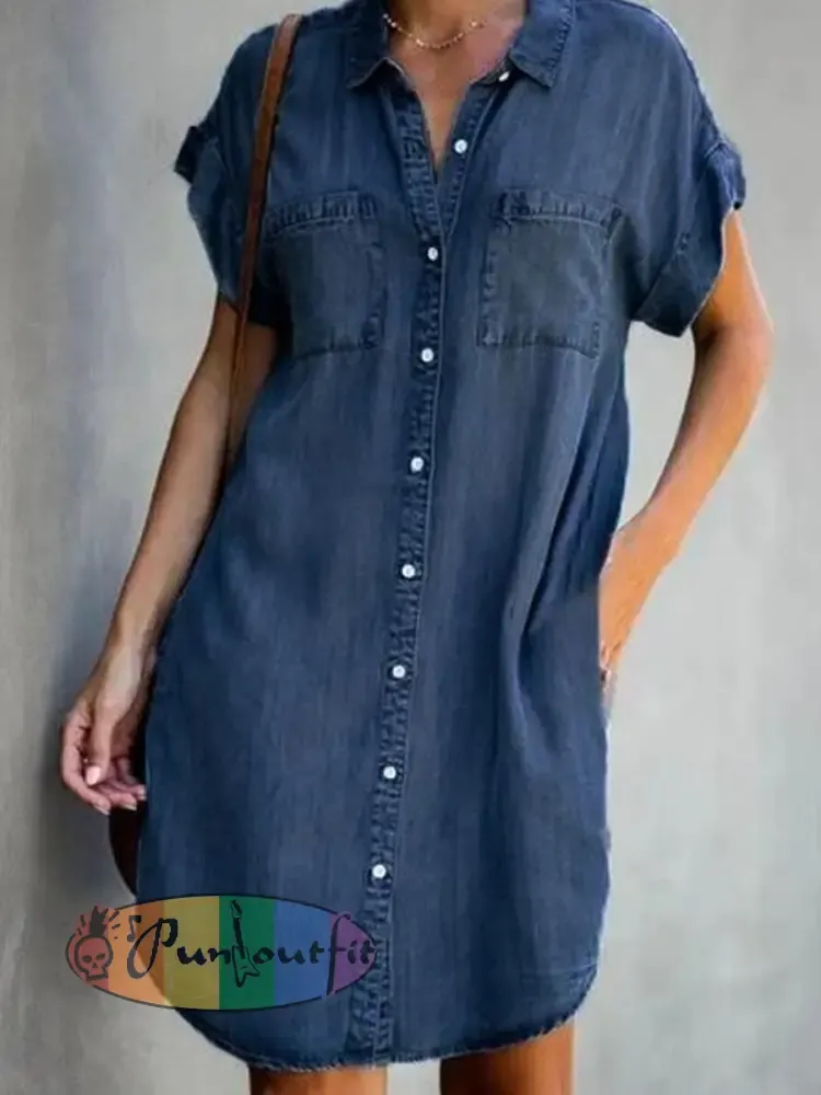 Women’s Casual Elegant Mid-Length Denim Dress