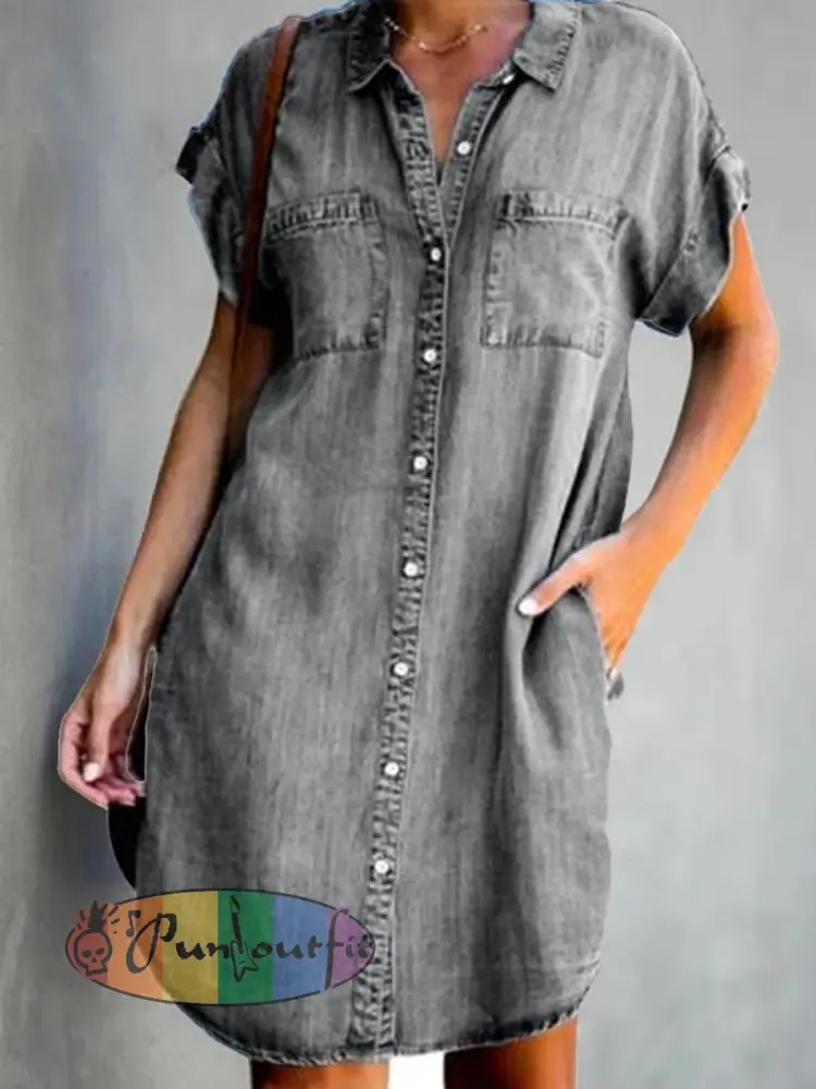 Women’s Casual Elegant Mid-Length Denim Dress