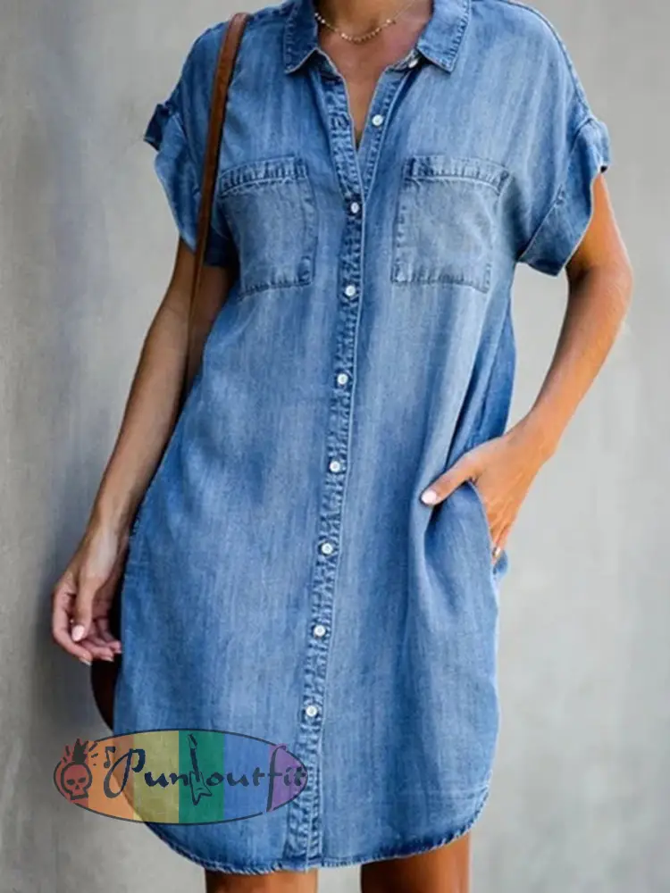Women’s Casual Elegant Mid-Length Denim Dress