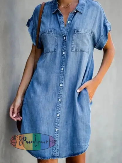 Women’s Casual Elegant Mid-Length Denim Dress
