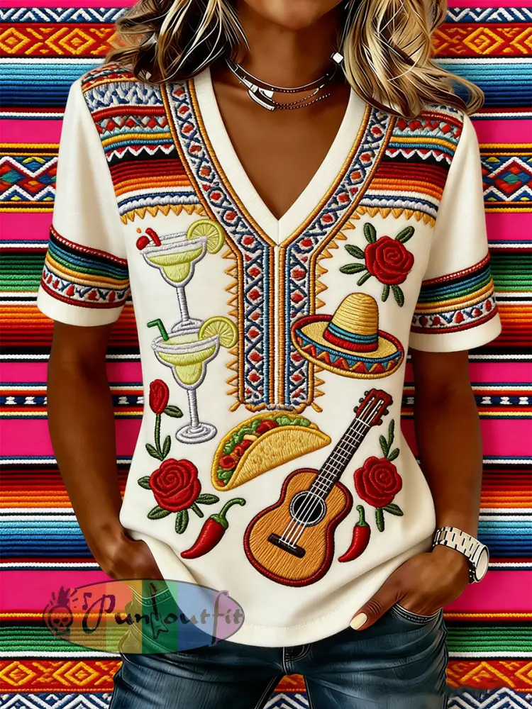 Women’s Mexican Art Cinco de Mayo T-Shirt