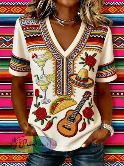 Women’s Mexican Art Cinco de Mayo T-Shirt