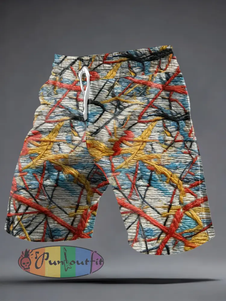 Men’s Graffiti Print Casual Shorts