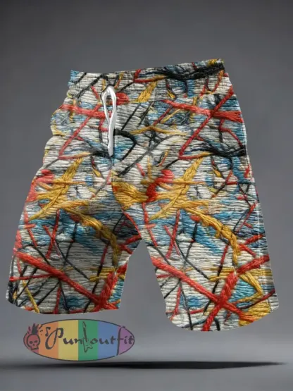 Men’s Graffiti Print Casual Shorts