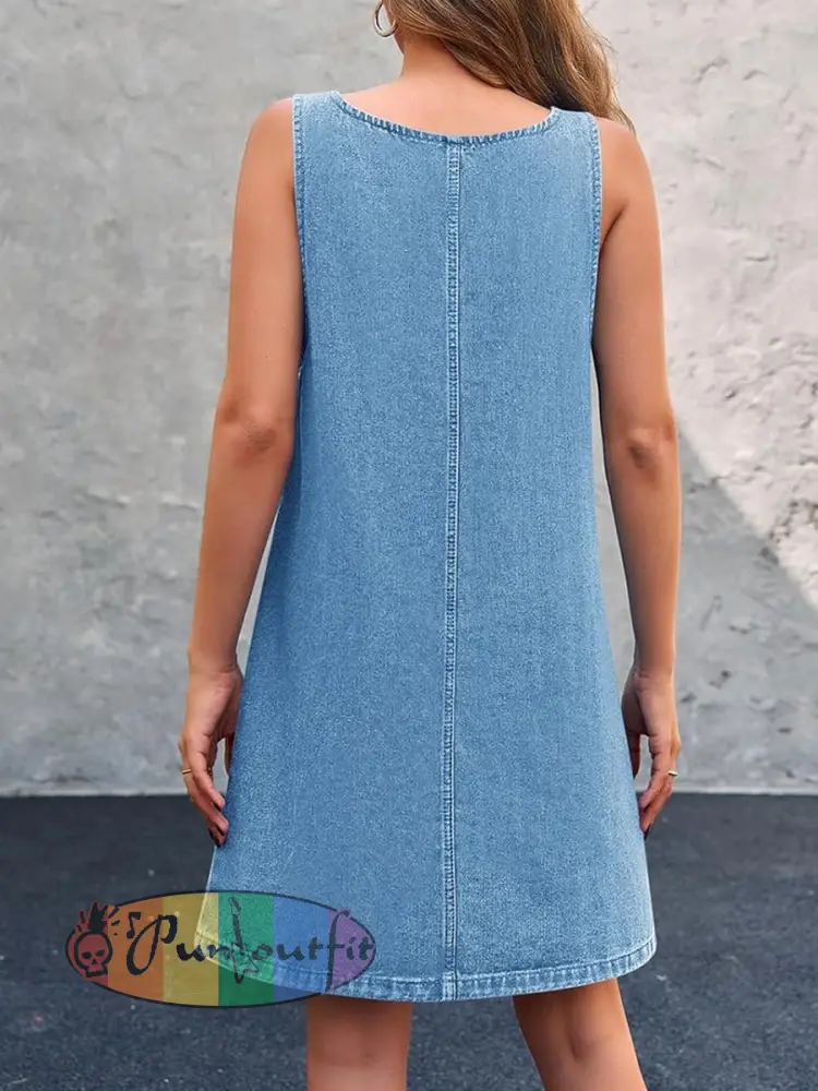 Women’s Casual Overall Denim Short Dress