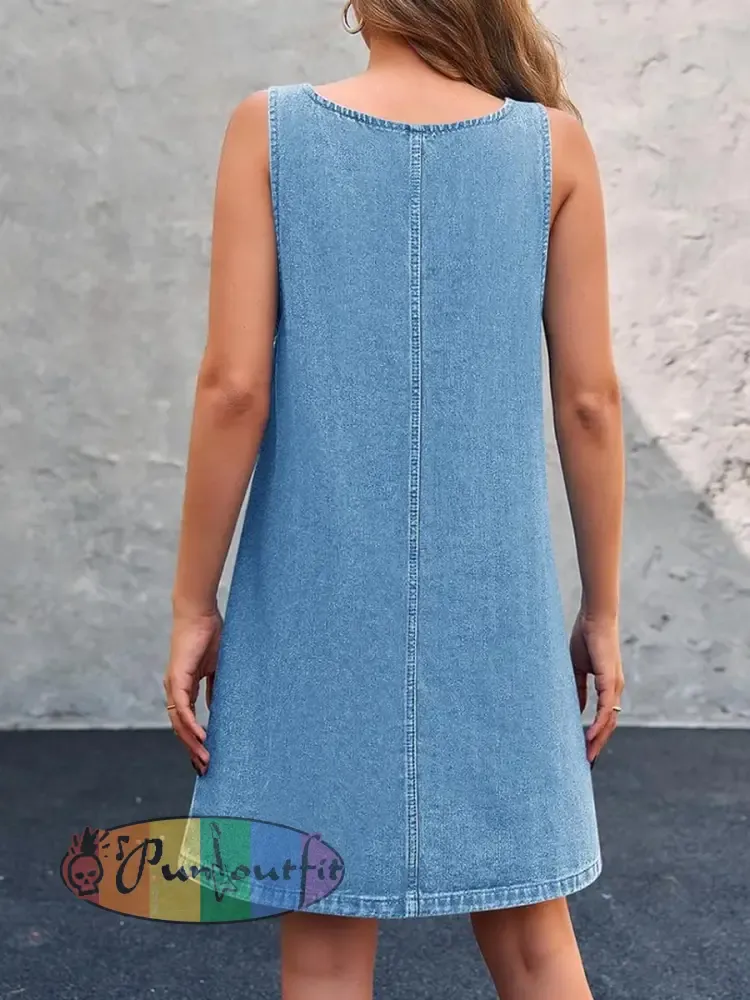 Women’s Casual Overall Denim Short Dress