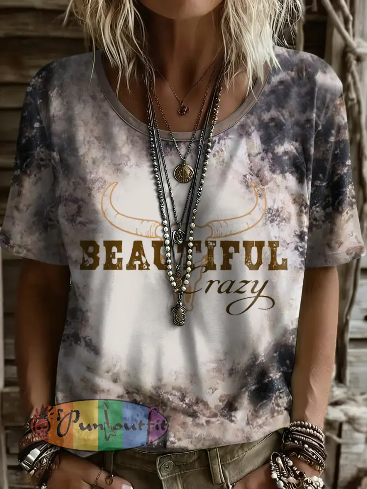 Women’s Western Style Country Music Lover Combs Printed T-Shirt