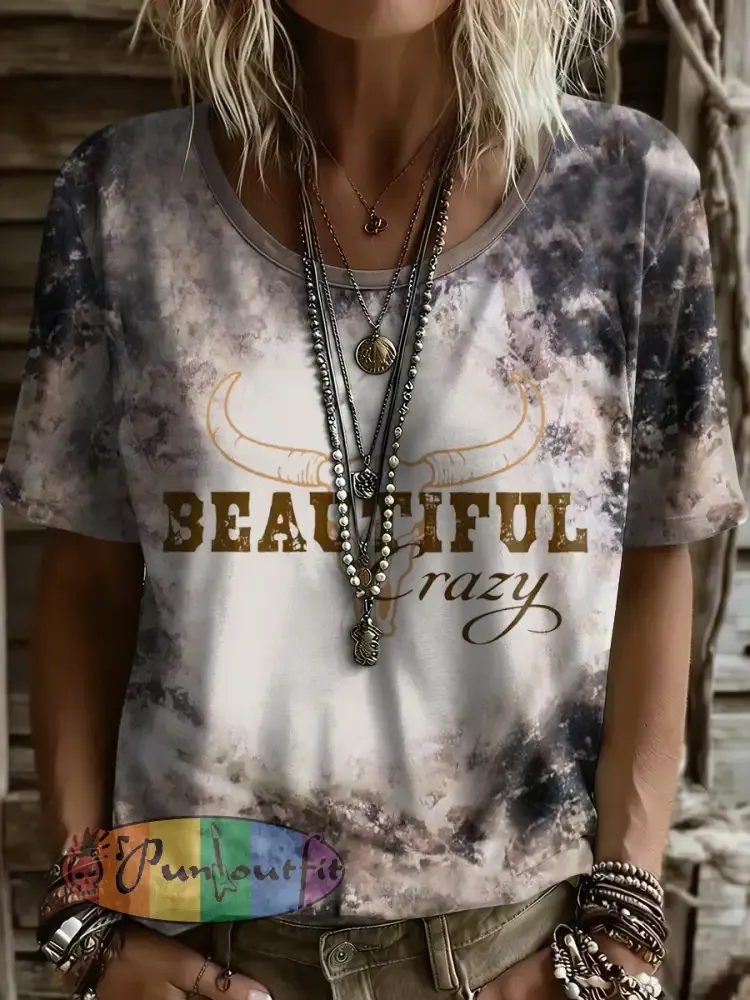 Women’s Western Style Country Music Lover Combs Printed T-Shirt