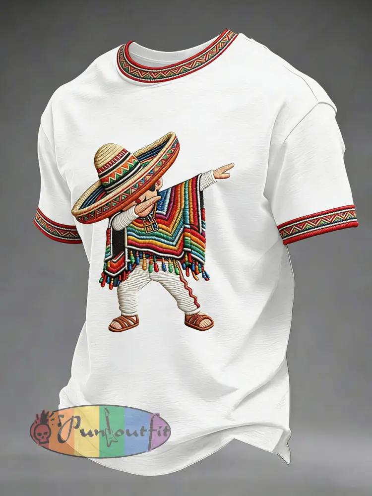 Men’s Cinco de Mayo Print Casual T-Shirt