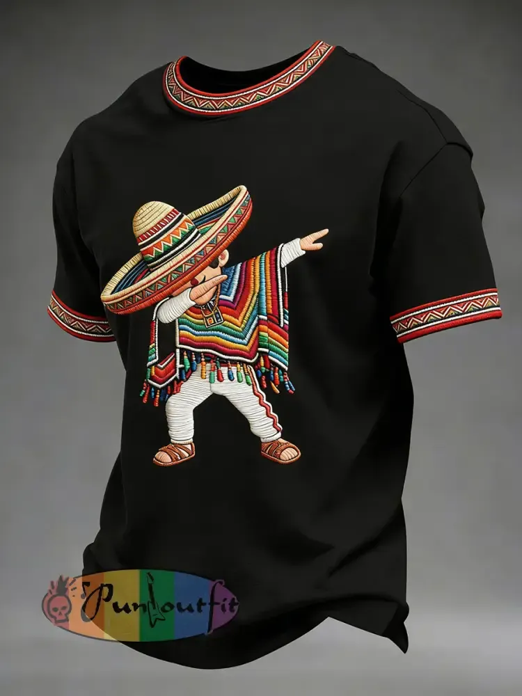 Men’s Cinco de Mayo Print Casual T-Shirt