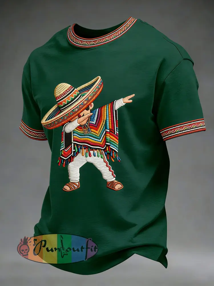 Men’s Cinco de Mayo Print Casual T-Shirt